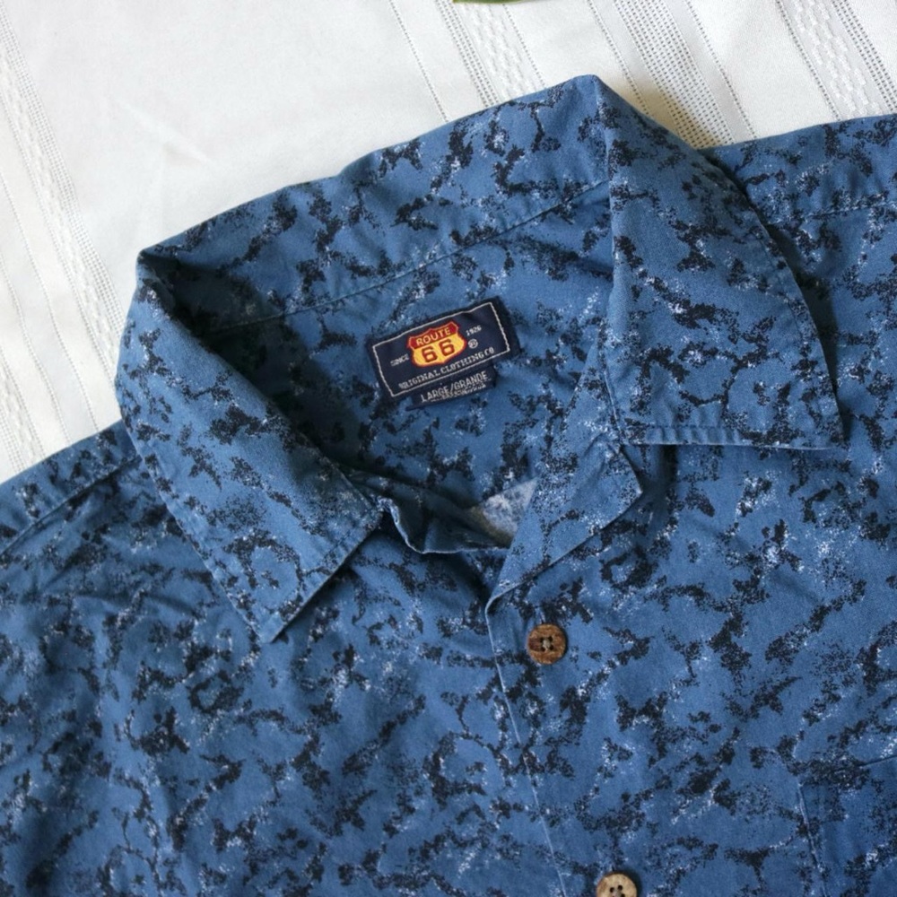 Blue Ocean Water Patterned Button Down Shirt - image 2